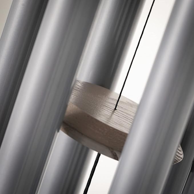 Woodstock Chimes Pluto Wind Chime for Outside 37" Grey Medium Tone Sound for Outdoor Garden, Patio, Porch Decor Gifts, Encore Collection, DCY37-Ruum Studio Home