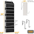 SpaceAid 1 Pack Over The Door Organizer with 5 Large Pockets and 10 Mesh Side Pockets, 5 Layers Door Organizer Hanging with Clear Window for Bedroom, Bathroom, Pantry and Nursery, Black-Ruum Studio Home