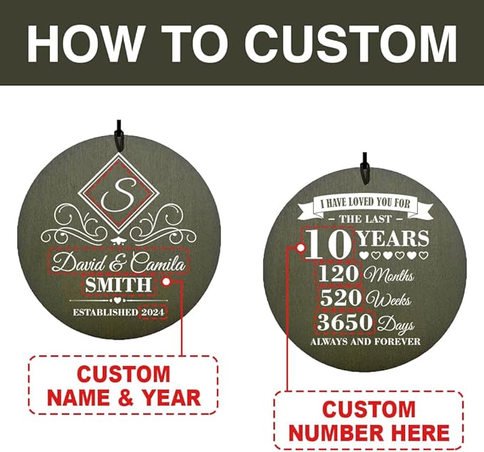 ASTARIN Personalized Wind Chimes for Anniversary, Customized Wedding, Anniversary Presents, Birthday Gifts for Loved One,Gifts for Couples, Gift for Wife, Gift for Her-Ruum Studio Home