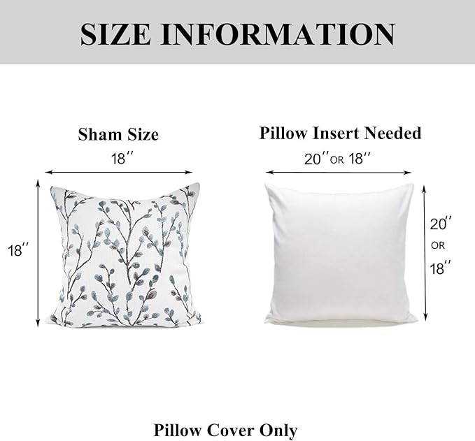 YOUR SMILE Classical Embroidery Jacquard Teal Leaf Pattern Square Decorative Throw Pillow Case Cushion Cover 18x18 inch-Ruum Studio Home