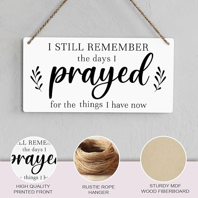 Christian Decor for Home I Still Remember The Days I Prayed Wall Decor Rustic Bible Verse Sign Scripture Printed Wood Sign Wall Art Religious Gifts Faith Based Gifts-Ruum Studio Home