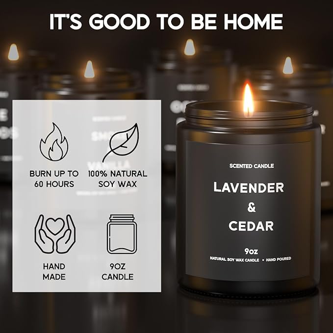 Scented Candles, 9oz×4 Scented Candles for Men, Soy Candle Gifts for Men, Personalized Blessing Minimalist Men's Candle-Ruum Studio Home