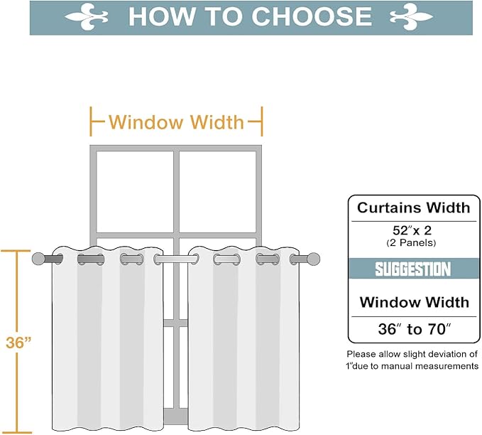 ChrisDowa Small Window Curtains for Kitchen and Bedroom - Grommet Short Thermal Insulated Room Darkening Curtains (2 Panels, Forest Green, 52 x 36 Inch)-Ruum Studio Home