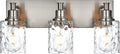 BONLICHT Bathroom Vanity Light Fixtures 3 Lights Modern Wall Sconce Brushed Nickel with Metal Base and Hammered Glass Shade, Industrial Farmhouse Bath Wall Lights for Hallway Kitchen Bedroom-Ruum Studio Home