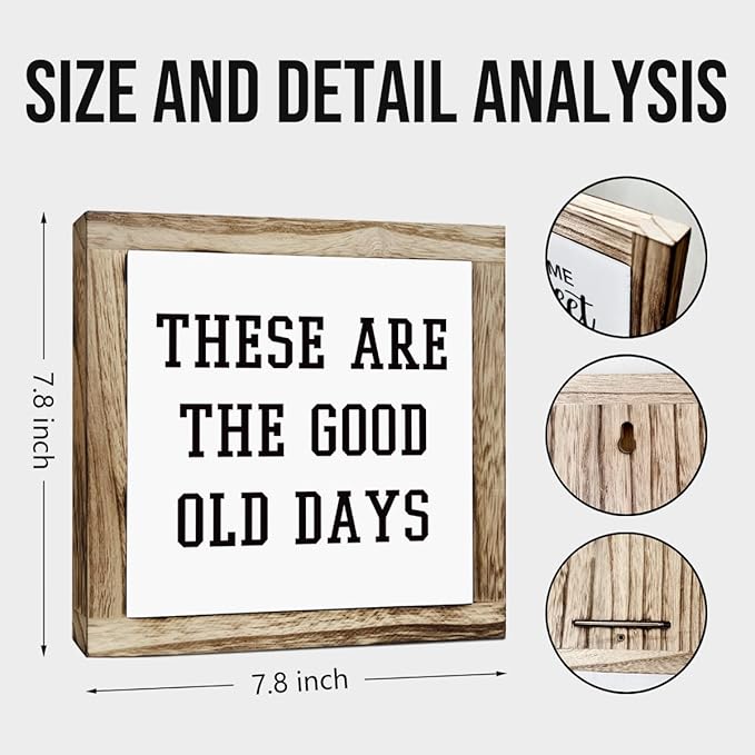 Inspirational Decor, Rustic Wood Sign, These are the Good Old Days Signs, Wooden Plaques Signs Table Decoration, Living Room Family Decor, Home Decorate for Shelf, Office Decorate-Ruum Studio Home