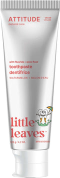 ATTITUDE Toothpaste with Fluoride, Prevents Tooth Decay and Cavities, Vegan, Cruelty-Free and Sugar-Free, Watermelon, 4.2 Oz-Ruum Studio Home