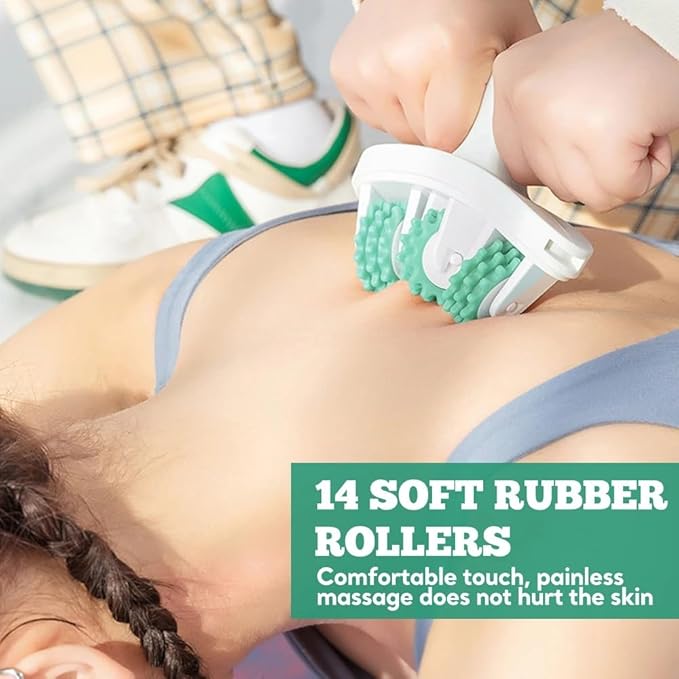 Cellulite Roller for Legs and Arms 2025 New, with Two Removable Handle Design, 360° Anti-Celluliteleg Roller Cellulite Fascia Massage Roller, Deep Tissue Massage Tool for Fat Deposits Reduction Green-Ruum Studio Home
