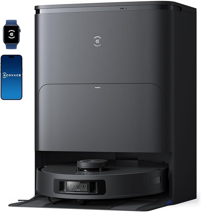 ECOVACS DEEBOT T30S PRO Robot Vacuum and Mop, 11000Pa, TruEdge Adaptive Edge Mopping, ZeroTangle Technology, AI Instant Re-mop, Self-Emptying & Refilling, AI Obstacle Avoidance-Ruum Studio Home