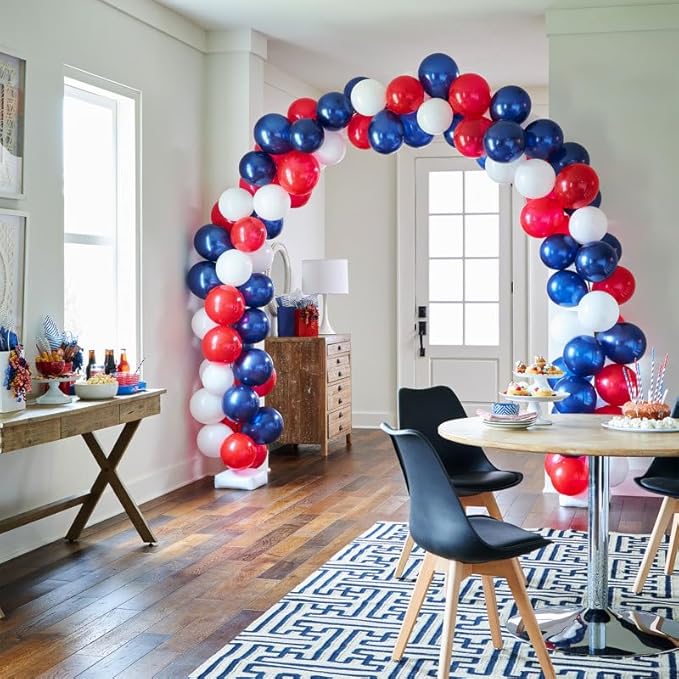130pcs Red White Blue Balloons Different Sizes 18" 12" 10" 5" Party Latex Balloons for Birthday Graduation 4th of July Independence Day Anniversary New Year Holiday Party Decorations-Ruum Studio Home