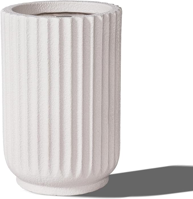 Classic Roman Column Style Planter | 20" Tall | Black & White Options | Ideal for Entrance & Living Room Corner | Durable Fiberglass Composite-Ruum Studio Home