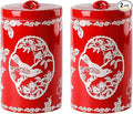 Porlien Bird Porcelain 15-ounce Canisters Set of 2, Food Storage Containers with Lid for Coffee Beans, Tea, Condiments & Nuts, Gifts for Mothers'Day-Ruum Studio Home