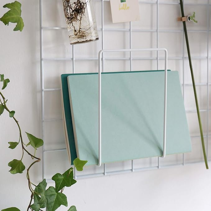 FRIADE Wall Grid Panel Hanging Basket with Hooks,Bookshelf,Display Shelf,Wall Organizer and Storage Shelf for Home Supplies,1 Set of 3 (White)-Ruum Studio Home