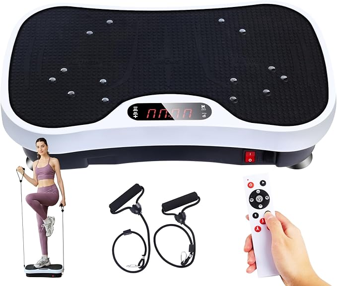 Vibration Plate Exercise Machine - Fitness Platform Vibration Plate for Lymphatic Drainage, Whole Body Shaker Machine Helps Weight Loss & Shaping, Workout Power Waver Vibrate for Women Men-Ruum Studio Home