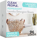 The Clean People Laundry Detergent Sheets - Laundry Soap - Ultra Concentrated, Recyclable Packaging, Stain Fighting - Peppermint, 96 Pack-Ruum Studio Home