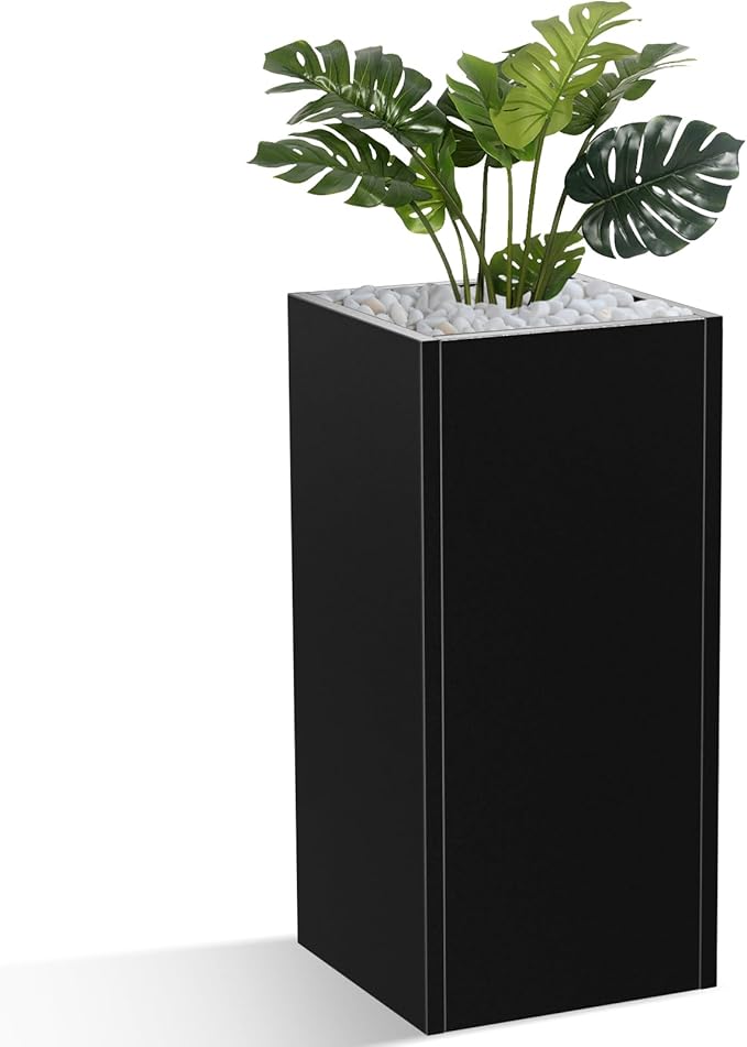 Metal Planter Box, Planter Boxes Outdoor Heavy Duty Metal Garden Planter Spliced Flower Pot with Partitions, All-Weather Use with Drainage Holes for Patio/Porch-30 x 14" x 14"-Ruum Studio Home
