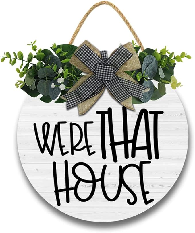 Funny Hanging Wall Sign for Front Door Home Kitchen Decor Rustic Wooden Round Sign Wall Decoration for Kitchen Dining Room Living Room Bedroom Outdoor-Ruum Studio Home