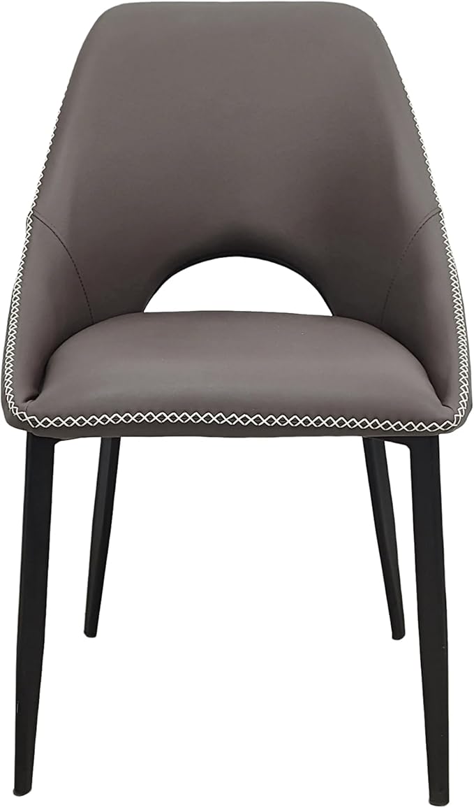 LeisureMod Amalfi Upholstered Fabric Dining Chair – Modern Side Chair with Iron Legs, Mid-Century Accent Chair for Dining Room or Kitchen-Ruum Studio Home
