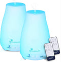 Diffuserlove Diffuser 2 Pack Essential Oil Diffuser 200ML Remote Control Ultrasonic Aromatherapy Diffuser Mist Humidifiers for Bedroom Office Yoga-Ruum Studio Home