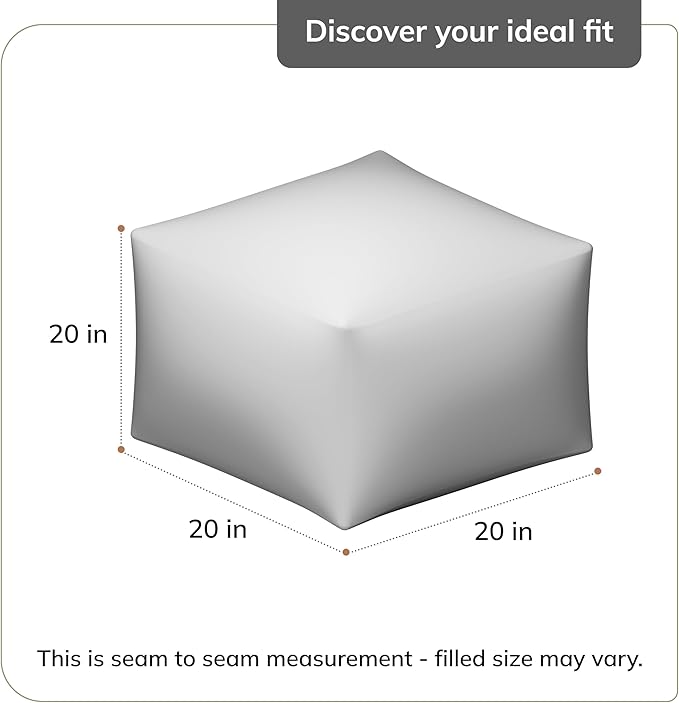 Anji Mountain 20"x20"x20" Handmade & Handcrafted Ottoman Pouf Comfortable Pouf Ottoman Foot Rest & Home Décor Accent for Living Room, Bedroom, Nursery, Kids Room, Patio-Ruum Studio Home