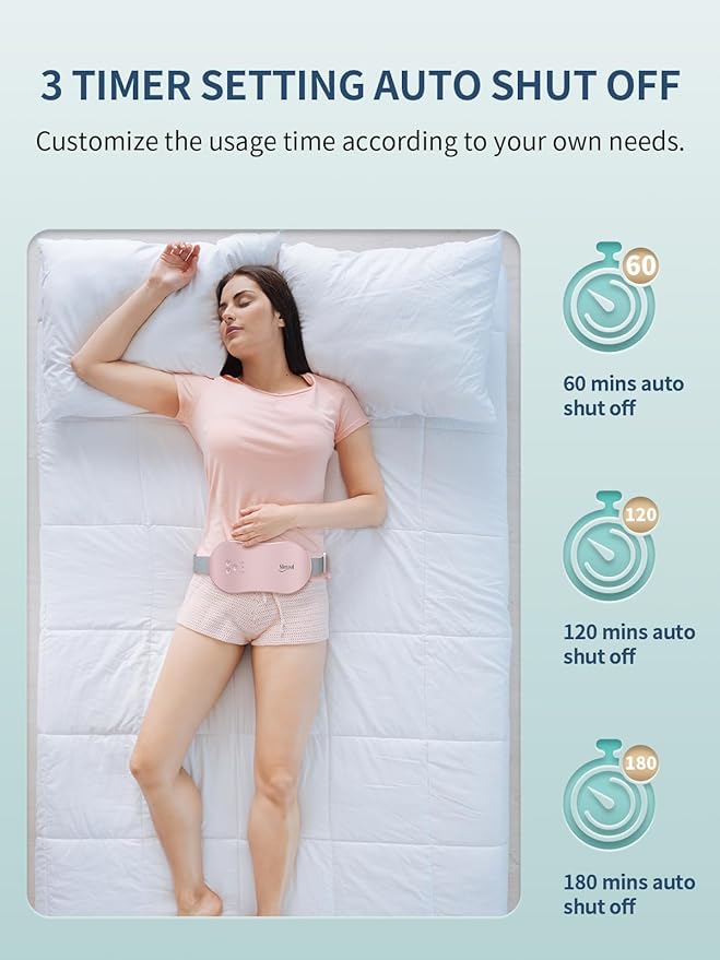 Slimpal Portable Heating Pad for Period Cramps, FSA HSA Eligible, Cordless Heat Pad for Menstrual Cramps Relief, 3 Timer Auto Off Setting, Electric Heating Belt Gifts for Her Women Girl Wife, Pink-Ruum Studio Home