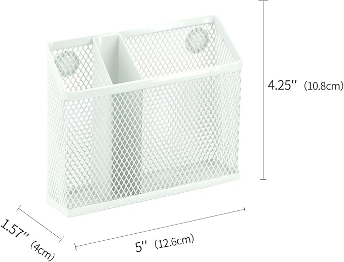 Neudeoc Locker Organizer and Accessories Kit, Includes Mesh Locker Shelf and Magnetic Pen Holder, Suitable for School, Work, Kitchen and Bathroomn (Pack of 4, White)-Ruum Studio Home