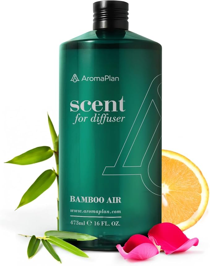 Aromaplan Hotel Scents Bamboo Air 16 Fl Oz (473ml), Home Luxury Aroma & Hotel Diffuser Oil- Hotel Diffuser Oil for Aromatherapy- USA Made, Bigger Bottle, Bolder Aroma & Longer Lasting-Ruum Studio Home