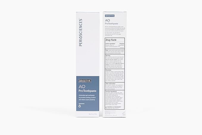PerioSciences Sensitive AO Pro Toothpaste with Nano Hydroxyapatite 3 fl oz / 90ml - Pack of 2-Ruum Studio Home