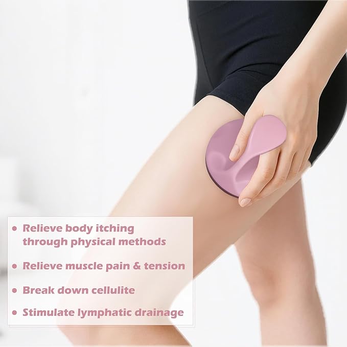 Lymphatic Massage Roller for Cellulite Remover Body Sculpting - Handheld Cellulite Massage Tool for Body Bloat Blood Circulation Lymphatic Drainage Pink-Ruum Studio Home