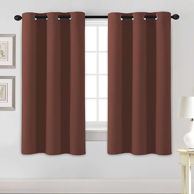H.VERSAILTEX Blackout Curtains for Bedroom Thermal Insulated Room Darkening Living Room Curtains 63 Inch Long Grommet Privacy Protection Window Curtain Panels/Drapes for Nursery, 2 Panels, Rust-Ruum Studio Home
