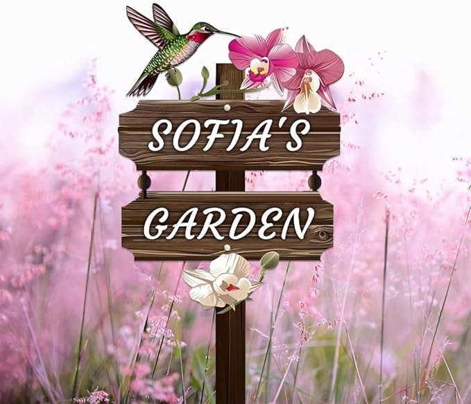 Personalized Watercolor Bird Metal Sign with Stake,Custom Gardener Last Name Signs Outdoor Decor,Customized Gardening Housewarming Gifts,Birds on the Branch Plaques for Patio Lawn Porch Backyard Farm-Ruum Studio Home