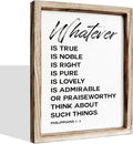 Christian Wooden Framed Signs, Rustic Home Decor, Family Signs, Living Room Decor, Philippians 4:8 Sign, Framed Wall Plaque Sign 15 * 11.5 inches, Finally Brothers and Sisters-Ruum Studio Home