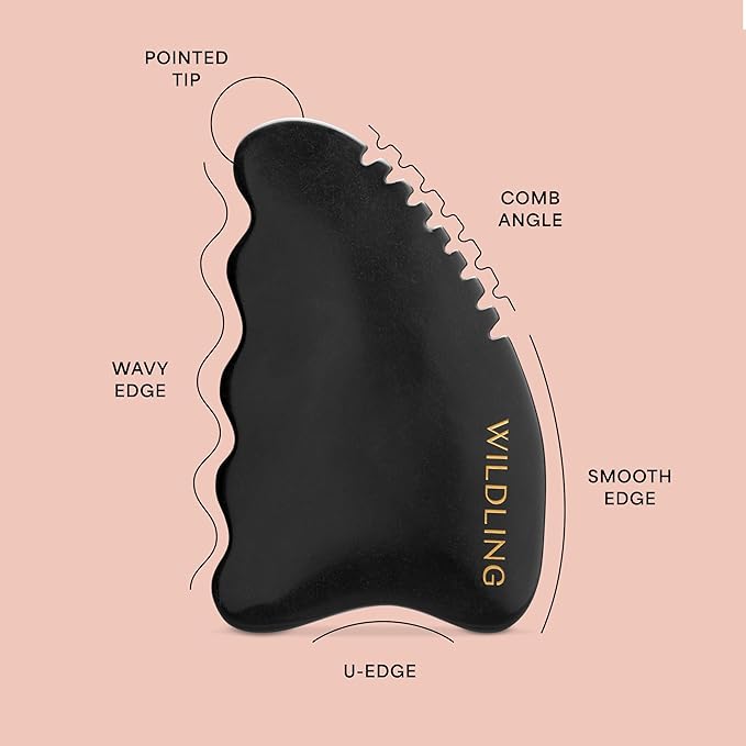 Wildling Aura Stone Gua Sha Body Stone I Body Massage Stone to Tighten, Tone, Sculpt + Smooth I Patented Design Crafted with 100% Authentic Bian Stone-Ruum Studio Home