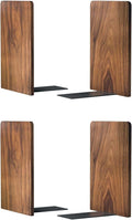 Large Bookend Hold Heavy Books- 7x4x5in 2 Pack Wood Bookends for Heavy Books Heavy Duty Walnut Book Ends for Men Wood Bookends for Office Desk Non-Skid-Ruum Studio Home