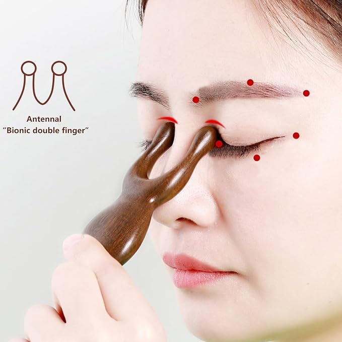Natural Wooden Nose Guasha Massage Tools Anti-Static, Eyes Facial Wood Gua Sha Tool,face Manual Massager Tool, Multifunctional Handheld Meridians Acupoint Massage Tool,1 Pieces.-Ruum Studio Home