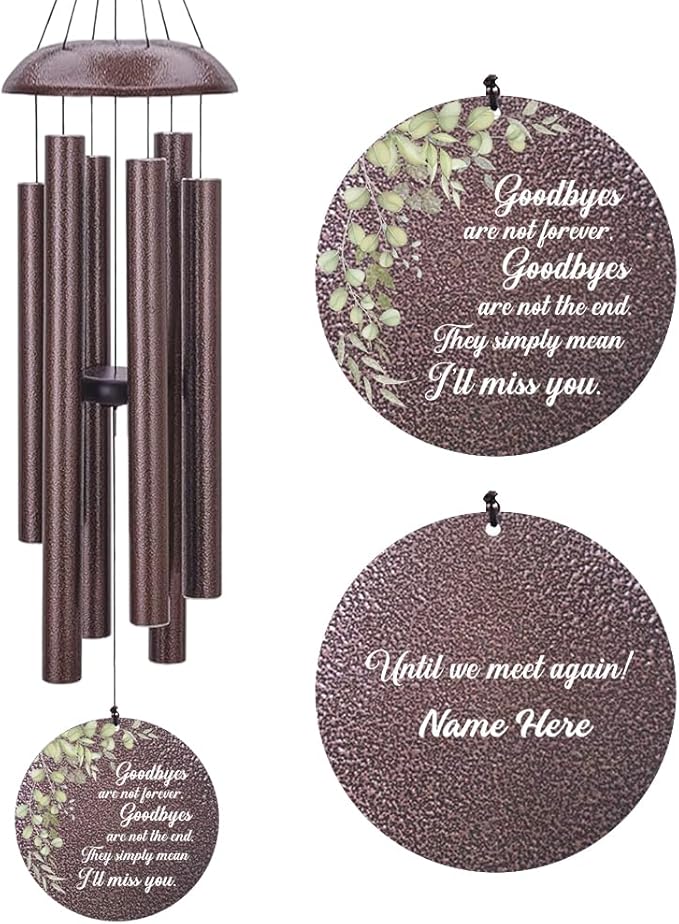 Personalized Memorial Wind Chimes, Customized Wind Chime Outdoor, Custom Wind Chimes in Loving Memory, Sympathy Gift After The Loss of Mom Dad, or Loved One-Ruum Studio Home