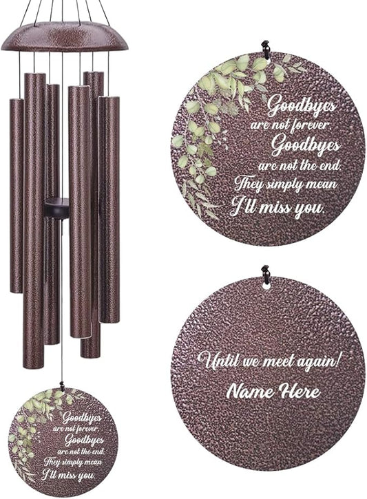 Personalized Memorial Wind Chimes, Customized Wind Chime Outdoor, Custom Wind Chimes in Loving Memory, Sympathy Gift After The Loss of Mom Dad, or Loved One-Ruum Studio Home