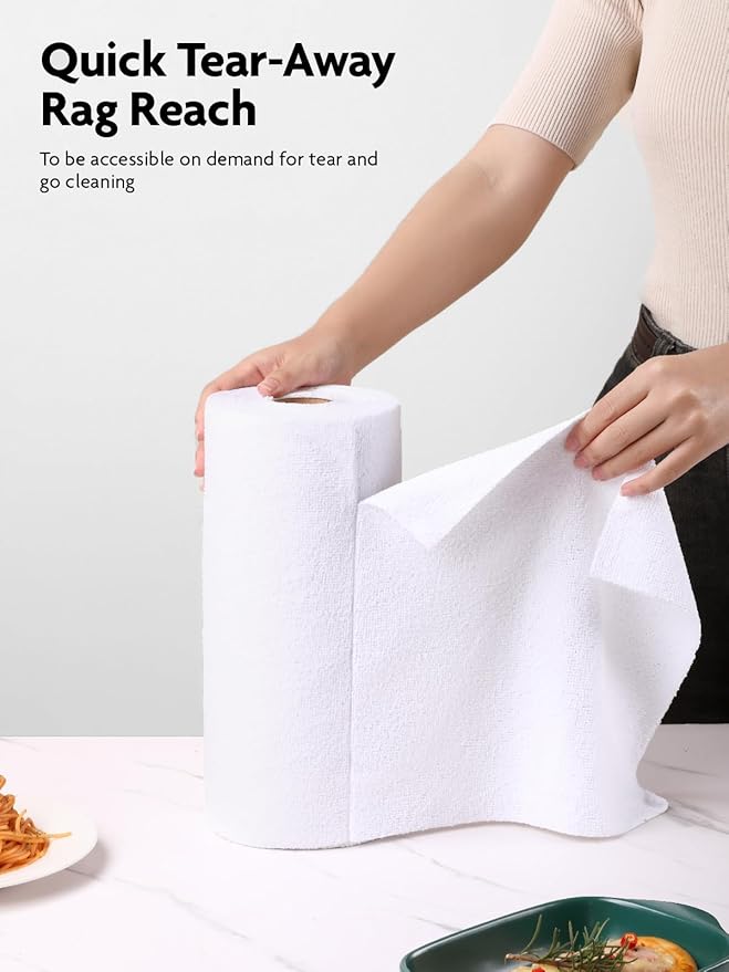 Fantasticlean Microfiber Cleaning Cloth Roll -40 Pack, Tear Away Microfiber Towels, 12" x 12", Reusable, Washable, Scratch Free, Ultra Absorbent Dish Rags for Car, Home, Garage or Shop (White)-Ruum Studio Home