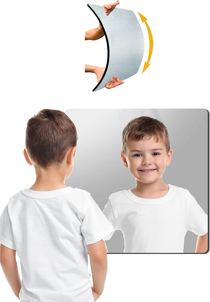 Unbreakable Plexiglass Acrylic Mirror for Kids, 1 PCS 8 x 8 inch, Shatterproof Safe Mirror for Wall, Used for Hand Makeup Mirrors, Hang Mirro, Bedroom Door Mirro, Shaving Mirrors, Workout Mirro-Ruum Studio Home