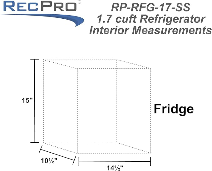 RecPro 1.7 Cu Ft 12V RV Refrigerator | Compact Fridge with Reversible Door, 2L Bottle Door Storage, 7 Temp Settings | Eco-Friendly R600A, Leveling Feet, Wire Shelf | 19.5”H x 17.5”W x 19.8”D-Ruum Studio Home