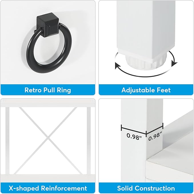 Tribesigns 70.8" Console Table with 3 Drawers, Farmhouse Entryway Table with Storage Shelf, Narrow Long Sofa Foyer Table for Entryway, Hallway (White/Brown)-Ruum Studio Home
