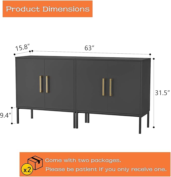 LYNSOM TV Stand for 55 Inch TV, Media Console Table with 2 Cabinets, Storage for Bedroom, Living Room, Entertainment Room (Black)-Ruum Studio Home