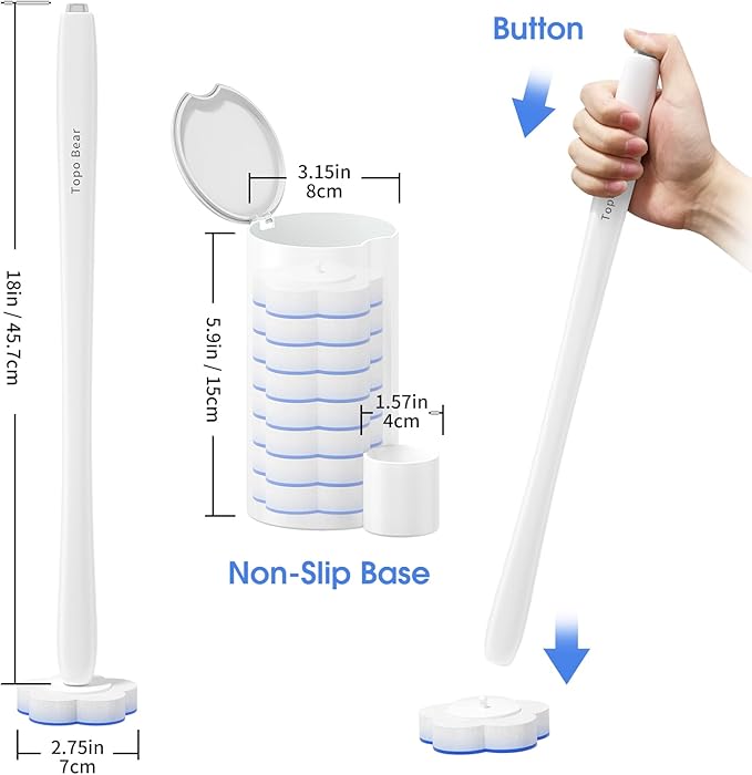 Disposable Toilet Bowl Brush with 40 Toilet Wand Refills, Toilet Bowl Cleaner Wands, Toilet Cleaning System Starter Kit-Ruum Studio Home