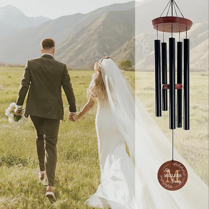 ASTARIN Personalized Wind Chimes Outdoor Deep Tone,35'' Customized Memorial WindChimes for Loss of Loved One,Melody Wind Chime Unique as Sympathy Gift,Home Décor for Garden-Ruum Studio Home