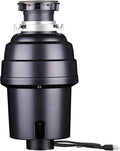 Powerful 1HP Stainless Steel Garbage Disposer, Dishwasher-Friendly and Continuous Feeding Waste Disposer, Grinding Material Four-Stage Grinding, Black-Ruum Studio Home