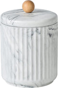 Bathroom Canister with Lid Qtip Holder Dispenser Jar Storage Organizer for Bathroom, Bedroom, Vanity, Kitchen Cabinet-Ruum Studio Home