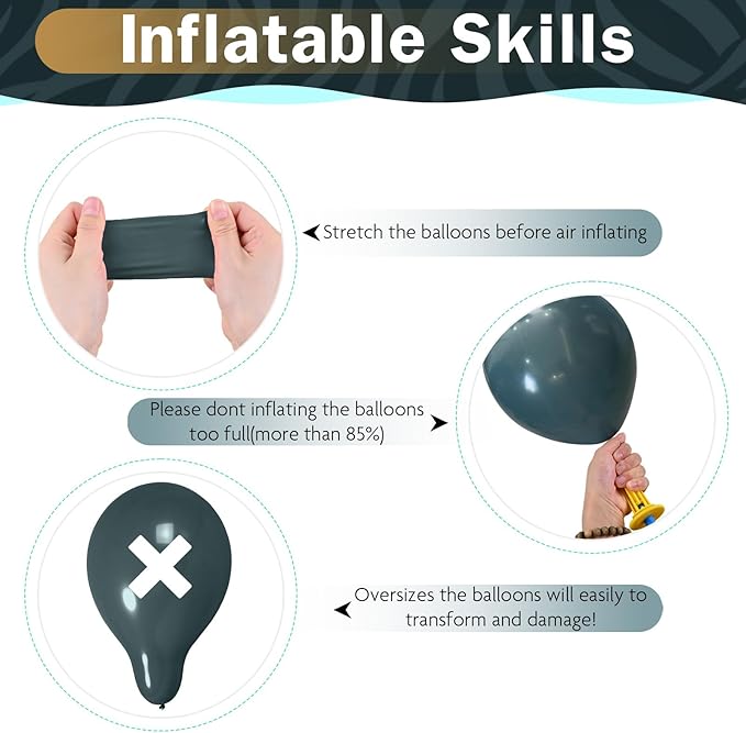 Dusty Blue Balloons 12 Inch Pastel Fog Blue Slate White Sand Metallic Gold Confetti Party Balloons Light Baby Blue White Gold Latex Balloon for Boy Baby Shower Birthday Wedding Party Decoration-Ruum Studio Home