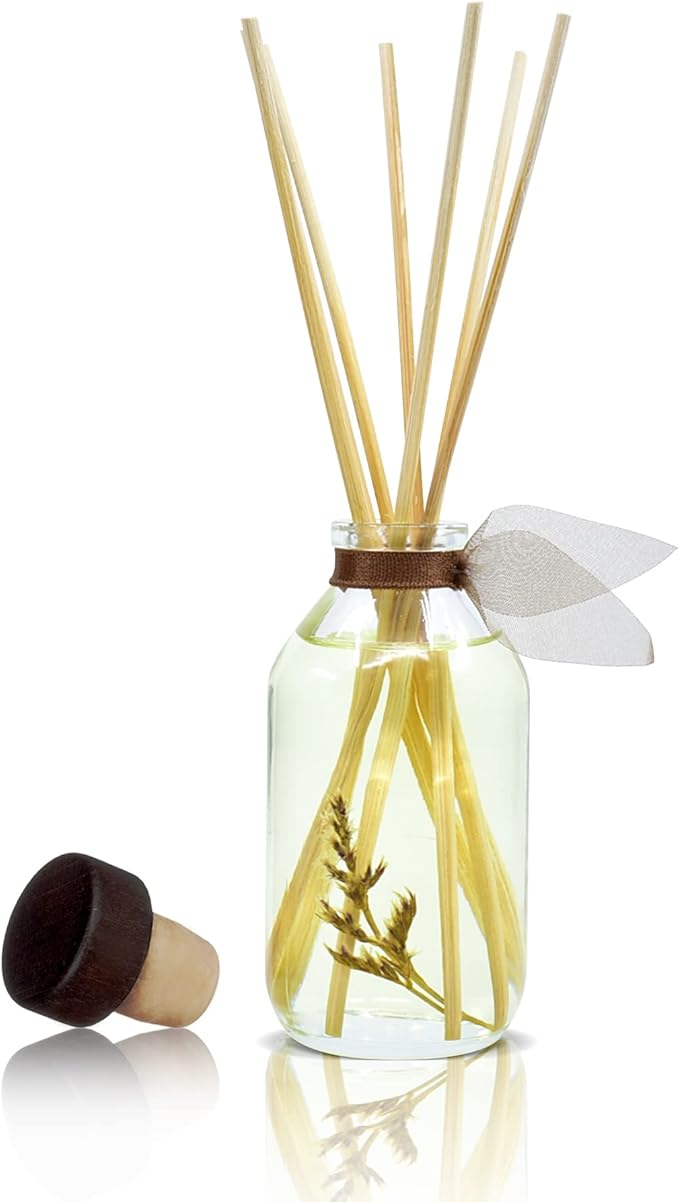 LOVSPA Reed Diffuser Set, Cashmere Woods Scented Oil Diffuser with Sticks, Home Fragrance Accessories for Bathroom Shelf Decor, Aroma Diffusers for Home or Office Fall Decor, USA Made-Ruum Studio Home