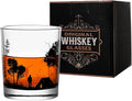 Old Fashioned Whiskey Glasses, Stemless Wine Glasses with Gift Box, 10Oz Rocks Glass for Scotch Cocktail Bourbon Vodka Liquor, Unique Gifts for Dad, Husband, Father's Day, Anniversary-Ruum Studio Home