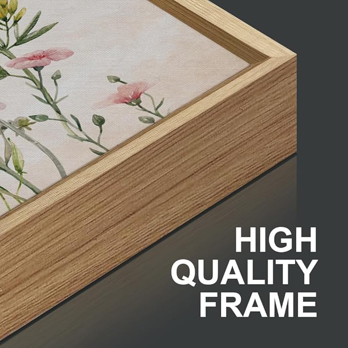 SIGNINART Watercolor Wildflower Framed Canvas Wall Art Set of 3, Boho Botanical Spring Floral Wall Decor, Colorful Minimalist Plant Art Prints for Farmhouse Living Room, Bedroom, Office, Bathroom 16"x24"-Ruum Studio Home