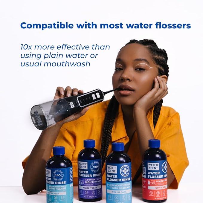 Concentrated Water flosser Rinse & mouthwash | Add to Oral irrigator | Mint Flavor | Alcohol and Fluoride Free. Made in USA | Pack of 2 = 33.8 fl.oz-Ruum Studio Home